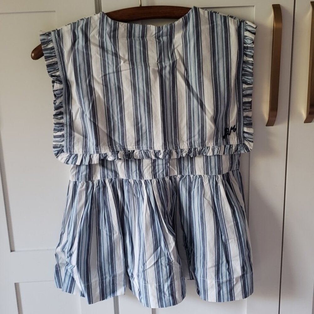 Striped Ruffle Sleeve Blouse - Picture 4 of 13